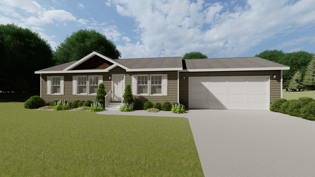 AAC-RESIDENCE SECTIONAL-SPRING MEADOW 4828-MS007 SECT ELEVATION WITH GARAGE - All American Dream Homes AAC-RESIDENCE SECTIONAL-SPRING MEADOW 4828-MS007 SECT ELEVATION WITH GARAGE | AADH